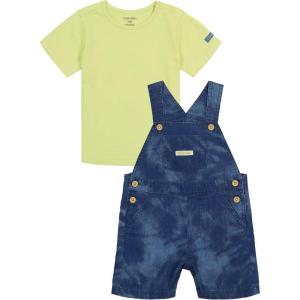 imageCalvin Klein babyboys 2 Pieces Shortall SetBlue Denim