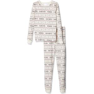 imageCalvin Klein Girls Two Piece Bunny Fleece Pajama Sleep SetFairisle Calvin
