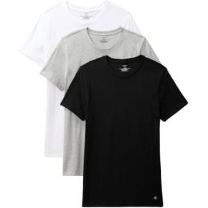 imageCalvin Klein Mens Cotton Classics 3Pack UndershirtsBlack  Grey Heather  White