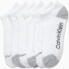imageCalvin Klein Womens Low Cut Socks 6 Pack Performance Cushion Comfort No Show Socks  Breathable Athletic Socks for Women410WhiteGrey Tip