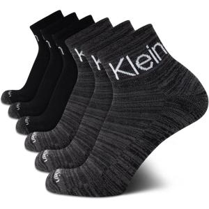 imageCalvin Klein Mens High Quarter Socks  6 Pack Breathable Soft Cushioned Mini Crew Athletic Socks for Men Shoe Size 712BlackGrey Multi