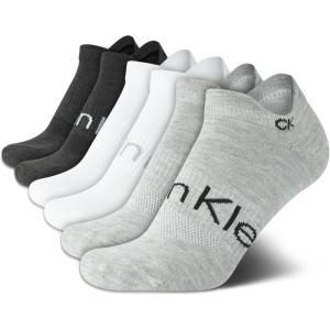 imageCalvin Klein Womens Low Cut Socks 6 Pack Performance Cushion Comfort No Show Socks  Breathable Athletic Socks for Women410Grey Tab