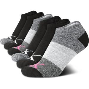 imageCalvin Klein Womens Low Cut Socks 6 Pack Performance Cushion Comfort No Show Socks  Breathable Athletic Socks for Women410GreyBlack Logo