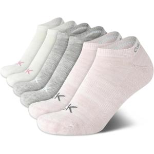 imageCalvin Klein Womens Low Cut Socks 6 Pack Performance Cushion Comfort No Show Socks  Breathable Athletic Socks for Women410PinkGrey