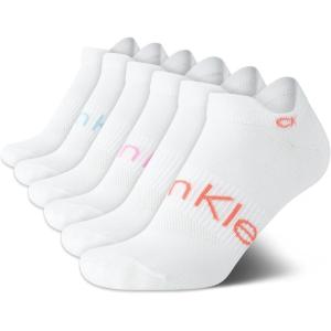 imageCalvin Klein Womens Low Cut Socks 6 Pack Performance Cushion Comfort No Show Socks  Breathable Athletic Socks for Women410White Tab