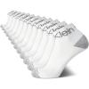 imageCalvin Klein Mens Socks  Athletic Cushioned Quarter Cut Ankle Socks 12 PairsWhite Assorted