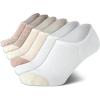 imageCalvin Klein Womens Socks  Lightweight No Show Socks 6 PairsWhiteBrown