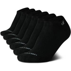 imageCalvin Klein Mens No Show Cushioned Athletic Low Cut Ankle Socks  6 Pack Breathable Sport Socks for MenBlack Classic