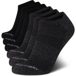 imageCalvin Klein Mens No Show Cushioned Athletic Low Cut Ankle Socks  6 Pack Breathable Sport Socks for MenBlackCharcoal