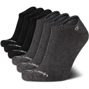 imageCalvin Klein Mens No Show Cushioned Athletic Low Cut Ankle Socks  6 Pack Breathable Sport Socks for MenBlackGrey Solid