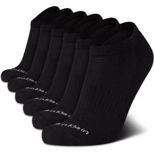 imageCalvin Klein Mens No Show Cushioned Athletic Low Cut Ankle Socks  6 Pack Breathable Sport Socks for MenClassic Black