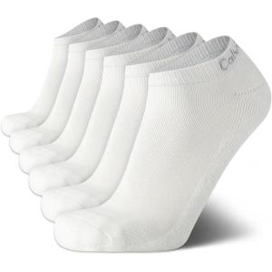 imageCalvin Klein Mens No Show Cushioned Athletic Low Cut Ankle Socks  6 Pack Breathable Sport Socks for MenColor White