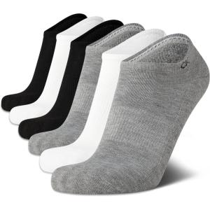 imageCalvin Klein Mens No Show Cushioned Athletic Low Cut Ankle Socks  6 Pack Breathable Sport Socks for MenGreyBlackWhite