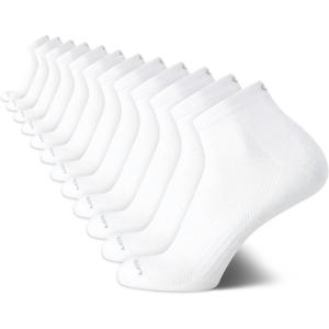 imageCalvin Klein Mens Socks  Athletic Cushioned Quarter Cut Ankle Socks 12 PairsAll White