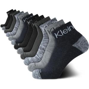 imageCalvin Klein Mens Socks  Athletic Cushioned Quarter Cut Ankle Socks 12 PairsAssorted