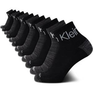 imageCalvin Klein Mens Socks  Athletic Cushioned Quarter Cut Ankle Socks 12 PairsBlackGrey Multi