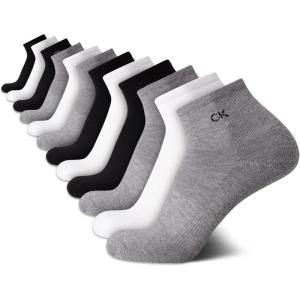 imageCalvin Klein Mens Socks  Athletic Cushioned Quarter Cut Ankle Socks 12 PairsBlackWhiteGrey