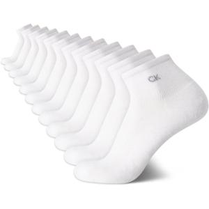 imageCalvin Klein Mens Socks  Athletic Cushioned Quarter Cut Ankle Socks 12 PairsPure White