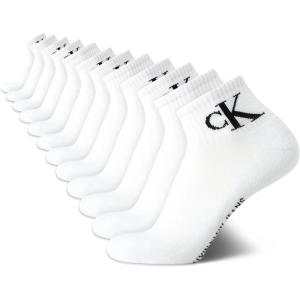 imageCalvin Klein Mens Socks  Athletic Cushioned Quarter Cut Ankle Socks 12 PairsWhite
