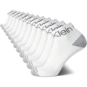 imageCalvin Klein Mens Socks  Athletic Cushioned Quarter Cut Ankle Socks 12 PairsWhite Assorted