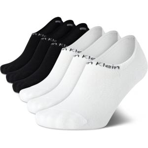 imageCalvin Klein Womens Socks  Lightweight No Show Socks 6 PairsWhiteBlack Assorted