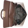imageCalvin Klein Womens Becky Turn Lock Satchel  2 in 1 Vegan Leather 3 PocketsAlmondTaupeJava