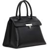 imageCalvin Klein Womens Becky Turn Lock Satchel  2 in 1 Vegan Leather 3 PocketsBlackSilver Waxed