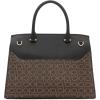 imageCalvin Klein Womens Becky Turn Lock Satchel  2 in 1 Vegan Leather 3 PocketsBrownKhakiBlack