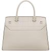 imageCalvin Klein Womens Becky Turn Lock Satchel  2 in 1 Vegan Leather 3 PocketsCherub White Woven