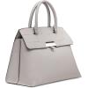 imageCalvin Klein Womens Becky Turn Lock Satchel  2 in 1 Vegan Leather 3 PocketsDove Grey Woven