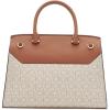imageCalvin Klein Womens Becky Turn Lock Satchel  2 in 1 Vegan Leather 3 PocketsVanillaKhakiCaramel