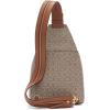 imageCalvin Klein Womens Millie Backpack for Women  Vegan Leather Monogram Backpack 2 Pockets BrownKhakiBlack One SizeAlmondTaupeCaramel