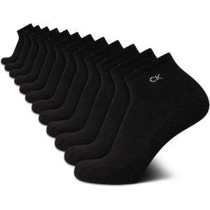 imageCalvin Klein Mens Quarter Socks  12 Pack Performance Cushioned Comfort Ankle Socks  Athletic Socks for Men Sizes 712True Black