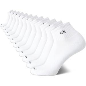 imageCalvin Klein Mens Quarter Socks  12 Pack Performance Cushioned Comfort Ankle Socks  Athletic Socks for Men Sizes 712White