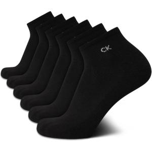 imageCalvin Klein Mens Quarter Socks  6 Pack Cushioned Mini Crew Athletic Socks for Men Ideal for Running Sport and HikingBlack
