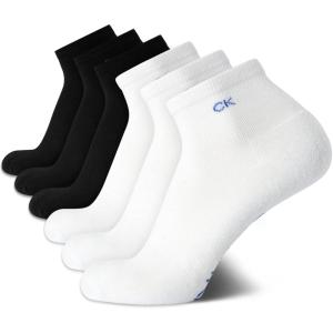 imageCalvin Klein Mens Quarter Socks  6 Pack Cushioned Mini Crew Athletic Socks for Men Ideal for Running Sport and HikingBlackWhite