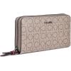 imageCalvin Klein Key Item Saffiano Continental Zip Around Wallet with Wristlet StrapAlmondTaupeCabernet
