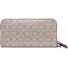 imageCalvin Klein Key Item Saffiano Continental Zip Around Wallet with Wristlet StrapAlmondTaupeCabernet