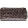 imageCalvin Klein Key Item Saffiano Continental Zip Around Wallet with Wristlet StrapBrownKhakiBlack Logo