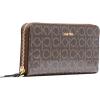 imageCalvin Klein Key Item Saffiano Continental Zip Around Wallet with Wristlet StrapBrownKhakiBlack Logo