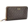 imageCalvin Klein Key Item Saffiano Continental Zip Around Wallet with Wristlet StrapBrownKhakiCaramel