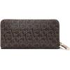 imageCalvin Klein Key Item Saffiano Continental Zip Around Wallet with Wristlet StrapBrownKhakiCaramel