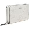 imageCalvin Klein Key Item Saffiano Continental Zip Around Wallet with Wristlet StrapCherub White Floral