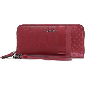 imageCalvin Klein Key Item Saffiano Continental Zip Around Wallet with Wristlet StrapCabernet