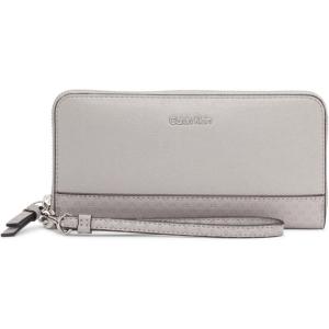 imageCalvin Klein Key Item Saffiano Continental Zip Around Wallet with Wristlet StrapStone