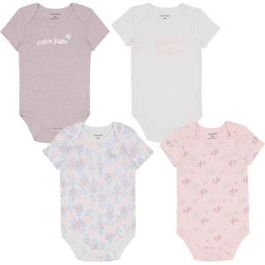 imageCalvin Klein babyboys 4 Pieces Pack BodysuitBright WhiteDelicate PinkIris