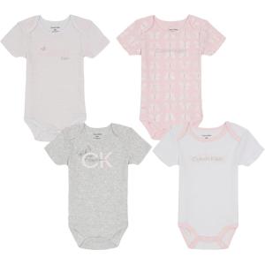 imageCalvin Klein babyboys 4 Pieces Pack BodysuitBright WhitePale LilacLt Grey
