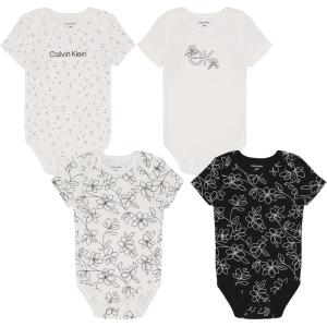 imageCalvin Klein babyboys 4 Pieces Pack BodysuitEgretDeep Black