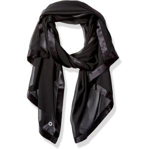 imageCalvin Klein womens Satin Border Chiffon ScarfDeep Black