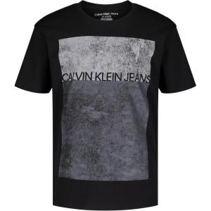 imageCalvin Klein Boys Short Sleeve Fashion Graphic Crew Neck TShirt Comfortable Relaxed FitBig Stipple Black